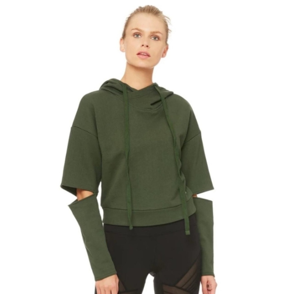 ALO YOGA Olive Green Women's Hoodie Top